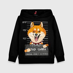 Толстовка-худи детская Злая сиба-ину, цвет: 3D-черный