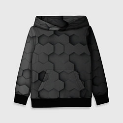 Толстовка-худи детская Чёрные 3D пластины black 3d plates плиты, цвет: 3D-черный