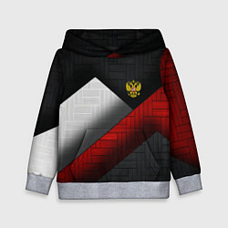 Толстовка-худи детская Россия Спорт Текстура Плиты, цвет: 3D-меланж