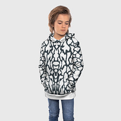 Толстовка-худи детская Animal Black and White Pattern, цвет: 3D-белый — фото 2