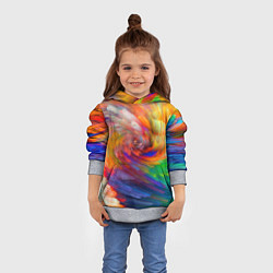 Толстовка-худи детская MULTICOLORED SWIRLS, цвет: 3D-меланж — фото 2