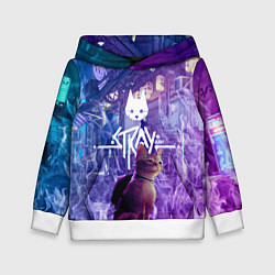 Толстовка-худи детская Stray: Viloet Logo, цвет: 3D-белый