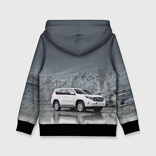 Детская толстовка Toyota Land Cruiser на фоне скалы / 3D-Черный – фото 2