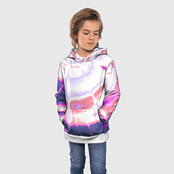 Толстовка-худи детская Тай-дай Абстракция Tie-Dye, цвет: 3D-белый — фото 2