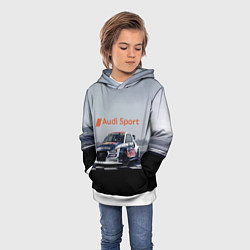 Толстовка-худи детская Ауди Спорт Гоночная команда Audi sport Racing team, цвет: 3D-белый — фото 2
