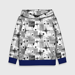 Детская толстовка Черно белый ретро геометрический узор