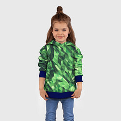 Толстовка-худи детская Объёмный полигональный камуфляж, цвет: 3D-синий — фото 2