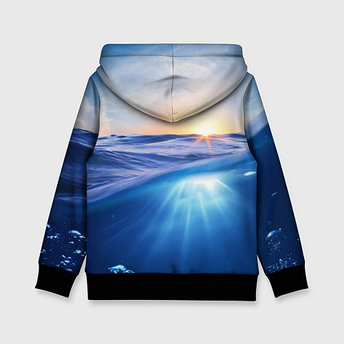 Детская толстовка Грань между небом и водой / 3D-Черный – фото 2