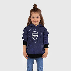 Толстовка-худи детская Лого Arsenal в сердечке на фоне мячей, цвет: 3D-черный — фото 2