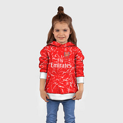 Толстовка-худи детская Arsenal fly emirates sport, цвет: 3D-белый — фото 2