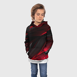 Толстовка-худи детская Красно-черный фон, цвет: 3D-белый — фото 2