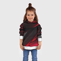 Толстовка-худи детская Красно-черный фон, цвет: 3D-белый — фото 2