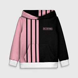 Толстовка-худи детская BLACKPINK HALF BLACK-PINK MINI LOGO, цвет: 3D-белый