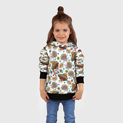 Толстовка-худи детская Мексиканские черепки, цвет: 3D-черный — фото 2