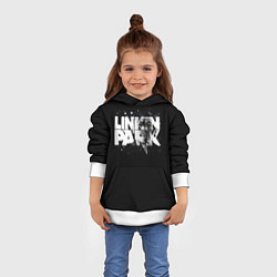 Толстовка-худи детская Linkin Park логотип с фото, цвет: 3D-белый — фото 2