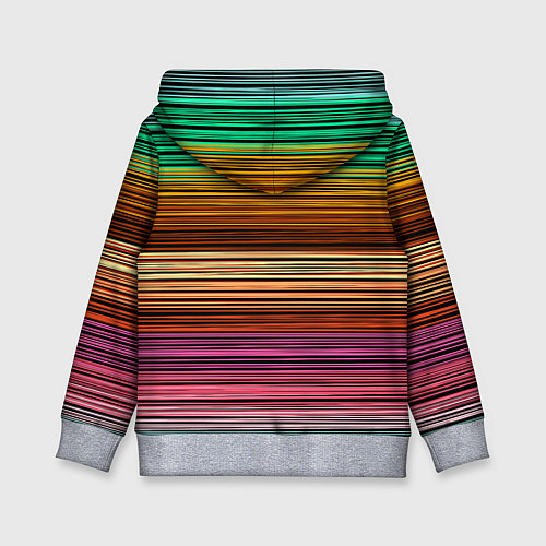 Детская толстовка Multicolored thin stripes Разноцветные полосы / 3D-Меланж – фото 2