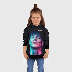Толстовка-худи детская Нилетто - модная музыка, цвет: 3D-черный — фото 2
