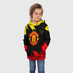 Толстовка-худи детская Manchester united Texture, цвет: 3D-красный — фото 2