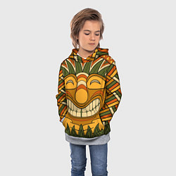Толстовка-худи детская Polynesian tiki LUCKY, цвет: 3D-меланж — фото 2