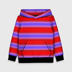 Толстовка-худи детская Striped pattern мягкие размытые полосы красные фио, цвет: 3D-черный