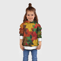 Толстовка-худи детская Треугольная старая стена, цвет: 3D-белый — фото 2