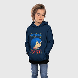 Толстовка-худи детская Little Sonic gotta go fast, цвет: 3D-черный — фото 2