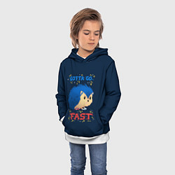 Толстовка-худи детская Little Sonic gotta go fast, цвет: 3D-белый — фото 2