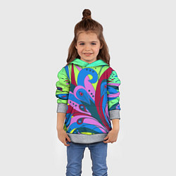 Толстовка-худи детская Хвост жар-птицы, цвет: 3D-меланж — фото 2