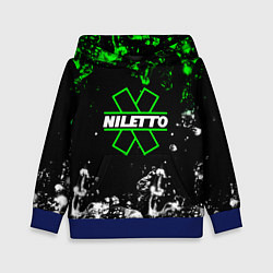 Толстовка-худи детская Нилето niletto текстура воды, цвет: 3D-синий