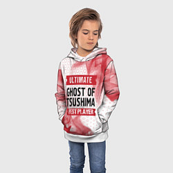 Толстовка-худи детская Ghost of Tsushima: красные таблички Best Player и, цвет: 3D-белый — фото 2