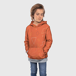 Толстовка-худи детская Геометрические Фигуры На Оранжевом Фоне, цвет: 3D-меланж — фото 2