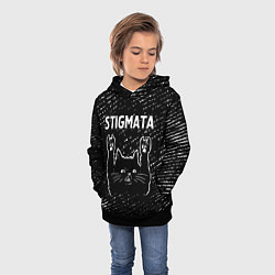 Толстовка-худи детская Группа Stigmata и Рок Кот, цвет: 3D-черный — фото 2