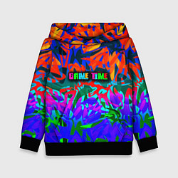 Толстовка-худи детская Game time Абстрактный пятнистый узор, цвет: 3D-черный