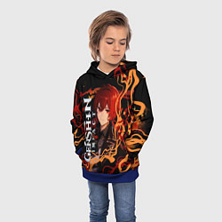 Толстовка-худи детская Дилюк-полуночный герой, цвет: 3D-синий — фото 2