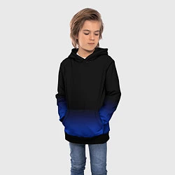 Толстовка-худи детская Черный с синим градиент, цвет: 3D-черный — фото 2