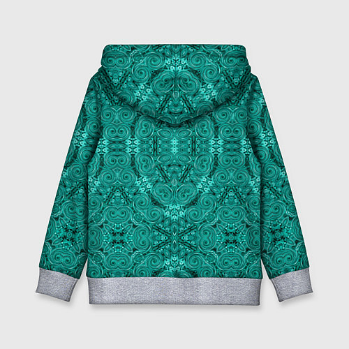 Детская толстовка Бирюзовый восточный ажурный узор / 3D-Меланж – фото 2
