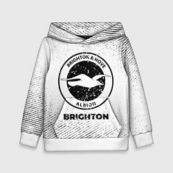 Толстовка-худи детская Brighton с потертостями на светлом фоне, цвет: 3D-белый