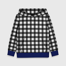 Толстовка-худи детская Black and white trendy checkered pattern, цвет: 3D-синий