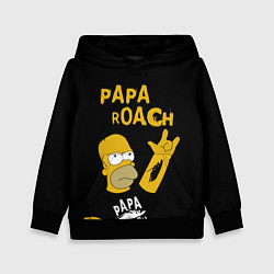 Толстовка-худи детская Papa Roach, Гомер Симпсон, цвет: 3D-черный
