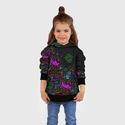 Толстовка-худи детская League Of Legends неон - Arcane logo, цвет: 3D-черный — фото 2