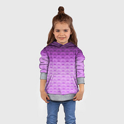 Толстовка-худи детская Фиолетово-розовый геометрический узор Градиент, цвет: 3D-меланж — фото 2