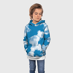Толстовка-худи детская Небо в облаках, цвет: 3D-белый — фото 2