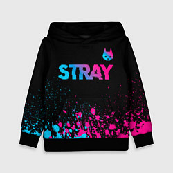 Толстовка-худи детская Stray - neon gradient logo, цвет: 3D-черный