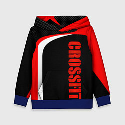 Толстовка-худи детская CrossFit - Красный спортивный, цвет: 3D-синий