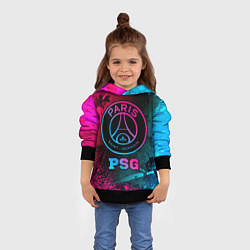 Толстовка-худи детская PSG - neon gradient, цвет: 3D-черный — фото 2