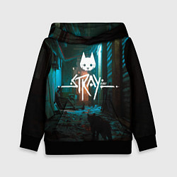 Толстовка-худи детская Stray - киберпанк, цвет: 3D-черный