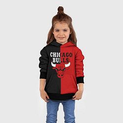 Толстовка-худи детская Чикаго Буллз black & red, цвет: 3D-черный — фото 2