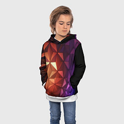 Толстовка-худи детская Абстрактная металлическая поверхность планеты, цвет: 3D-белый — фото 2