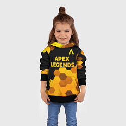 Толстовка-худи детская Apex Legends - gold gradient: символ сверху, цвет: 3D-черный — фото 2