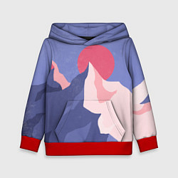 Детская толстовка Пейзаж гор и леса в стиле ретро